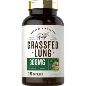 imageGrass Fed Beef Lung Capsules with Liver  600mg  250 Count  NonGMO Pasture Raised  by Herbage Farmstead