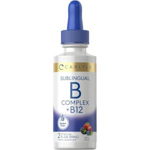 imageCarlyle Sublingual Vitamin B Complex  with B12  2 Fl Oz  Berry Flavor  Vegetarian NonGMO and Gluten Free Supplement