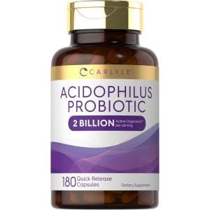 imageCarlyle Acidophilus Probiotic for Women ampamp Mens Digestive Health  2 Billion CFU  180 Quick Release Capsules  NonGMO ampamp Gluten Free