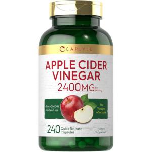 imageCarlyle Apple Cider Vinegar Capsules  2400mg  240 Count  NonGMO Gluten Free Supplement240 Count Pack of 1