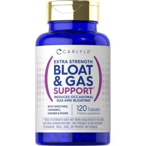 imageCarlyle Bloat ampamp Gas Support for Men ampamp Women  120 Tablets  Extra Strength Pills  Supplement with Enzymes Turmeric Ginger ampamp More  NonGMO ampamp Vegetarian Formula