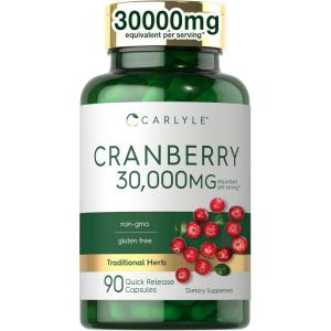 imageCarlyle Cranberry Supplement  30000mg  90 Capsules  NonGMO and Gluten Free Formula  Cranberry Pills from Concentrate Extract