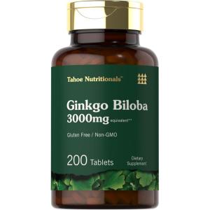 imageCarlyle Ginkgo Biloba 3000mg  200 Vegetarian Tablets  Extra Strength  NonGMO Gluten Freen Formula  by Tahoe Nutritionals200 Count Pack of 1