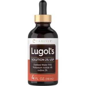 imageCarlyle Lugols Iodine 2 Percent  4 fl oz Pack of 1  Potassium Iodide and Iodine Solution 2 Liquid Drops4 Fl Oz Pack of 1