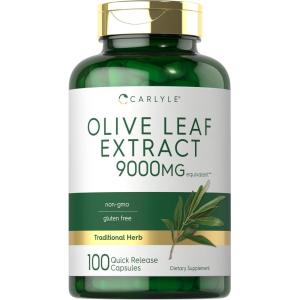 imageCarlyle Olive Leaf Extract Capsules  9000mg  100 Count  NonGMO Gluten Free  High Potency Supplement100 Count Pack of 1