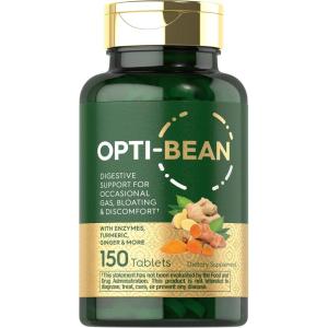 imageCarlyle OptiBean  150 Tablets  Digestive Support  Gas Bloating ampamp Discomfort Enzyme Blend  Vegetarian NonGMO ampamp Gluten Free Supplement