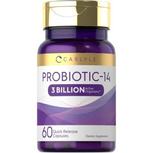 imageCarlyle Probiotic for Women ampamp Men  3 Billion CFU  60 Capsules  14 Strains  NonGMO ampamp Gluten Free