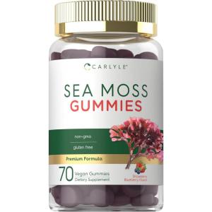 imageCarlyle Sea Moss Gummies  70 Count  Strawberry Blueberry Flavor  Vegan NonGMO Gluten Free Supplement