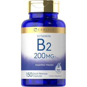 imageCarlyle Vitamin B2  Riboflavin  200mg  150 Count  Vegetarian NonGMO ampamp Gluten Free Essential Supplement