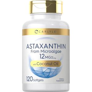imageCarlyle Astaxanthin 12mg  120 Softgels  Supplement from Microalgae  with Coconut Oil  NonGMO ampamp Gluten Free