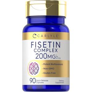 imageCarlyle Fisetin Complex Supplement  200mg  90 Capsules  NonGMO and Gluten Free