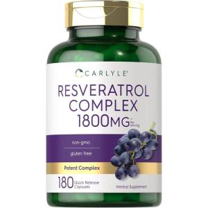 imageCarlyle Resveratrol Supplement 1800mg  180 Capsules  NonGMO ampamp Gluten Free  Potent Complex
