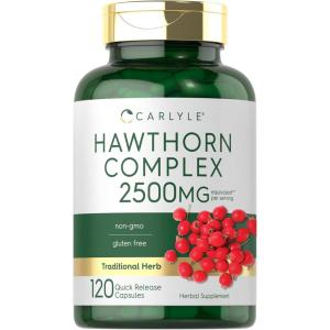 imageCarlyle Hawthorn Berry Complex 2500mg Capsules  120 Count  Extract Powder  for Men and Women  NonGMO ampamp Gluten Free Supplement