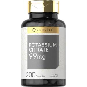 imageCarlyle Potassium Citrate Supplement  99mg  200 Capsules  NonGMO and Gluten Free
