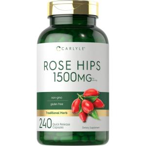 imageCarlyle Rose HIPS  1500mg  240 Quick Release Capsules  NonGMO and Gluten Free Herbal Supplement