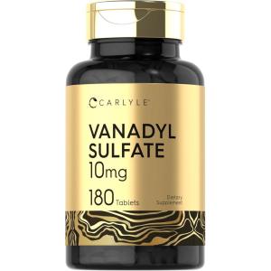 imageCarlyle Vanadyl Sulfate 10mg  180 Tablet Capsules  with Chromium Picolinate  Vegetarian NonGMO Gluten Free Supplement
