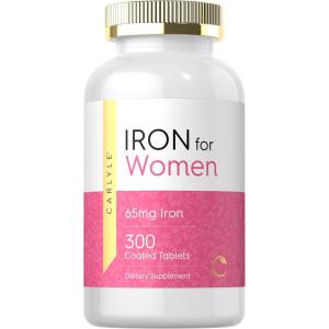 imageCarlyle Iron Supplement for Women 65mg  300 Coated Tablets  Vegetarian NonGMO ampamp Gluten Free