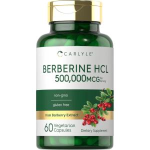 image:imageCarlyle Berberine HCL Supplement  500000mcg  60 Capsules  Vegetarian NonGMO Gluten Free