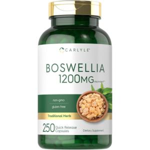 image:imageCarlyle Boswellia Extract Capsules  1200mg  250 Count  Boswellia Serrata Complex with Black Pepper Extract  NonGMO Gluten Free Supplement