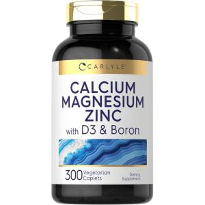 image:imageCarlyle Calcium Magnesium Zinc D3  300 Caplets  with Boron  Vegetarian NonGMO amp Gluten Free Supplement300 Count Pack of 1