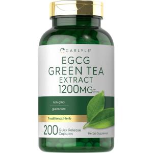 image:imageCarlyle EGCG Green Tea Extract  1200mg  200 Capsules  NonGMO and Gluten Free Supplement