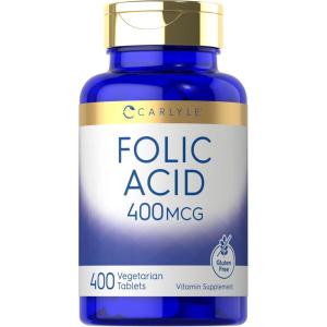 image:imageCarlyle Folic Acid 400 mcg  400 Tablets  Vegetarian NonGMO Gluten Free Supplement