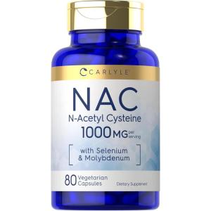 image:imageCarlyle NAC Supplement NAcetyl Cysteine 1000mg  80 Capsules  with Selenium amp Molybdenum  Vegetarian NonGMO amp Gluten Free