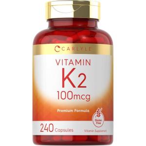 image:imageCarlyle Vitamin K2 Supplement 100 mcg  K2 MK4  240 Capsules  NonGMO amp Gluten Free