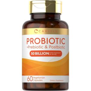 image:imageCarlyle Probiotic for Women and Men  50 Billion CFU  60 Capsules  Plus Prebiotic and Postbiotic  Complex Supplement  Vegetarian NonGMO and Gluten Free60 Count Pack of 1