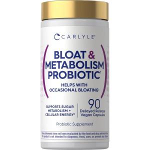 image:imageCarlyle Bloat and Metabolism Probiotic  90 Capsules  Bloating Relief Formula  Sugar amp Cellular Energy Support  for Women and Men  Vegan NonGMO Gluten Free