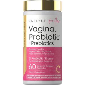 image:imageCarlyle Vaginal Probiotics for Women  60 Capsules  with Prebiotics  Supports Healthy Odor pH Yeast Balance and Flora  Vegan NonGMO Gluten Free  for Her