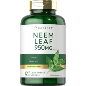 image:imageCarlyle Neem Leaf  950mg  120 Powder Capsules  NonGMO and Gluten Free Formula  Value Size  Traditional Herbal Supplement  Azadirachta Indica120 Count Pack of 1
