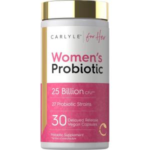 image:imageCarlyle Womens 25 Billion CFU Probiotic  Supported by 27 Strains  30 Delayed Release Capsules  Vegan NonGMO and Gluten Free  for Her