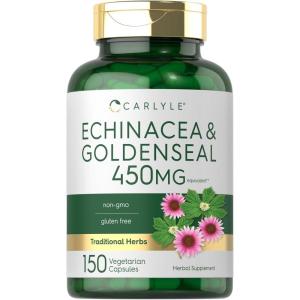 image:imageCarlyle Echinacea Goldenseal Capsules  150 Count  Vegetarian NonGMO Gluten Free
