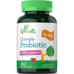 image:imageCarlyle Probiotics for Kids Chewable  180 Count  6 Billion CFUs  Raspberry Flavor  NonGMO amp Gluten Free Supplement  by Lil Sprouts180
