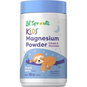 image:imageLil Sprouts Kids Magnesium Powder  16 oz  Mixed Berry Flavor  Citrate amp Glycinate  NonGMO Gluten Free Supplement
