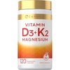 image:imageCarlyle Vitamin D3 K2  5000 IU D3 amp 100 mcg Vitamin K2 MK7  120 Capsules  with Magnesium and Zinc  Vegetarian NonGMO Gluten Free Supplement