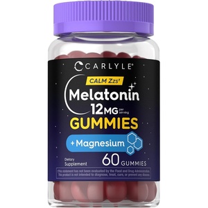 image:imageCarlyle Melatonin 12mg Gummies  60 Count  with Magnesium  Vegan NonGMO Gluten Free Supplement