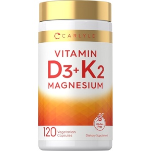 image:imageCarlyle Vitamin D3 K2  5000 IU D3 amp 100 mcg Vitamin K2 MK7  120 Capsules  with Magnesium and Zinc  Vegetarian NonGMO Gluten Free Supplement